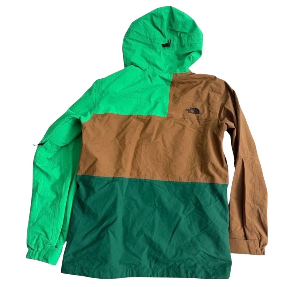The North Face Men’s HyVent Colorblock‎ Hooded Windbreaker Jacket Green Brown M